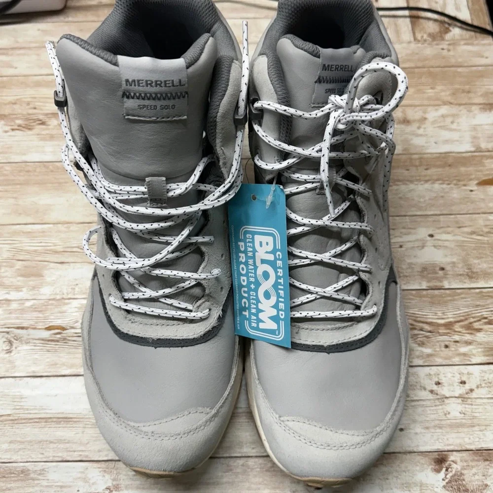 Merrell Speed Solo MXD Mid WP Mens 12 Alloy Grey Waterproof Hiking Boots J038143